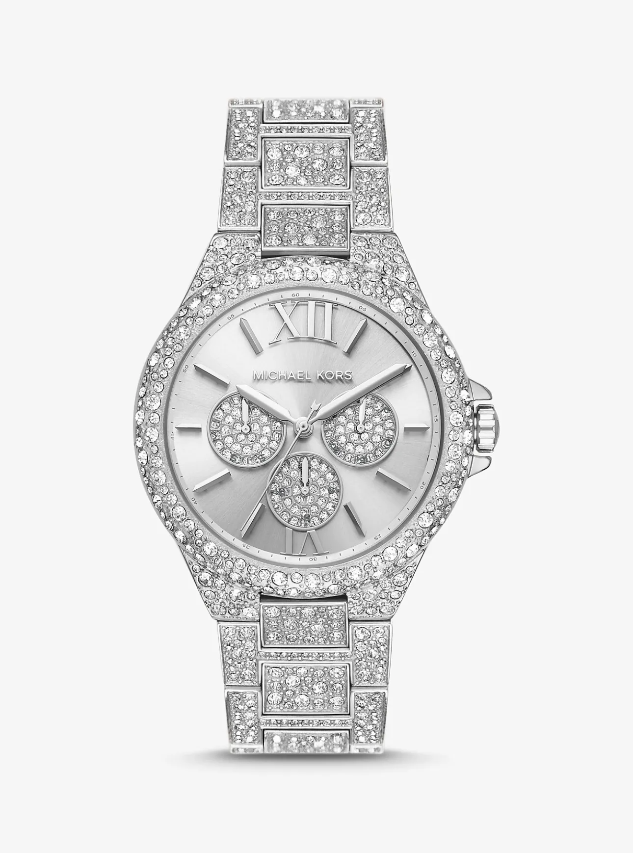 Oversized Camille Pavé Silver-Tone Watch