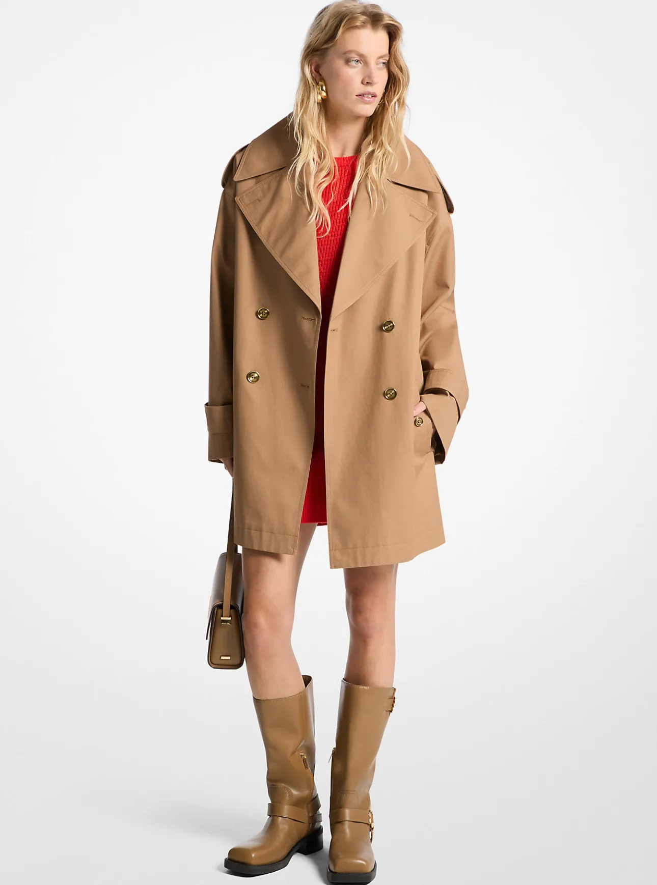 Oversized Cotton Twill Trench Coat