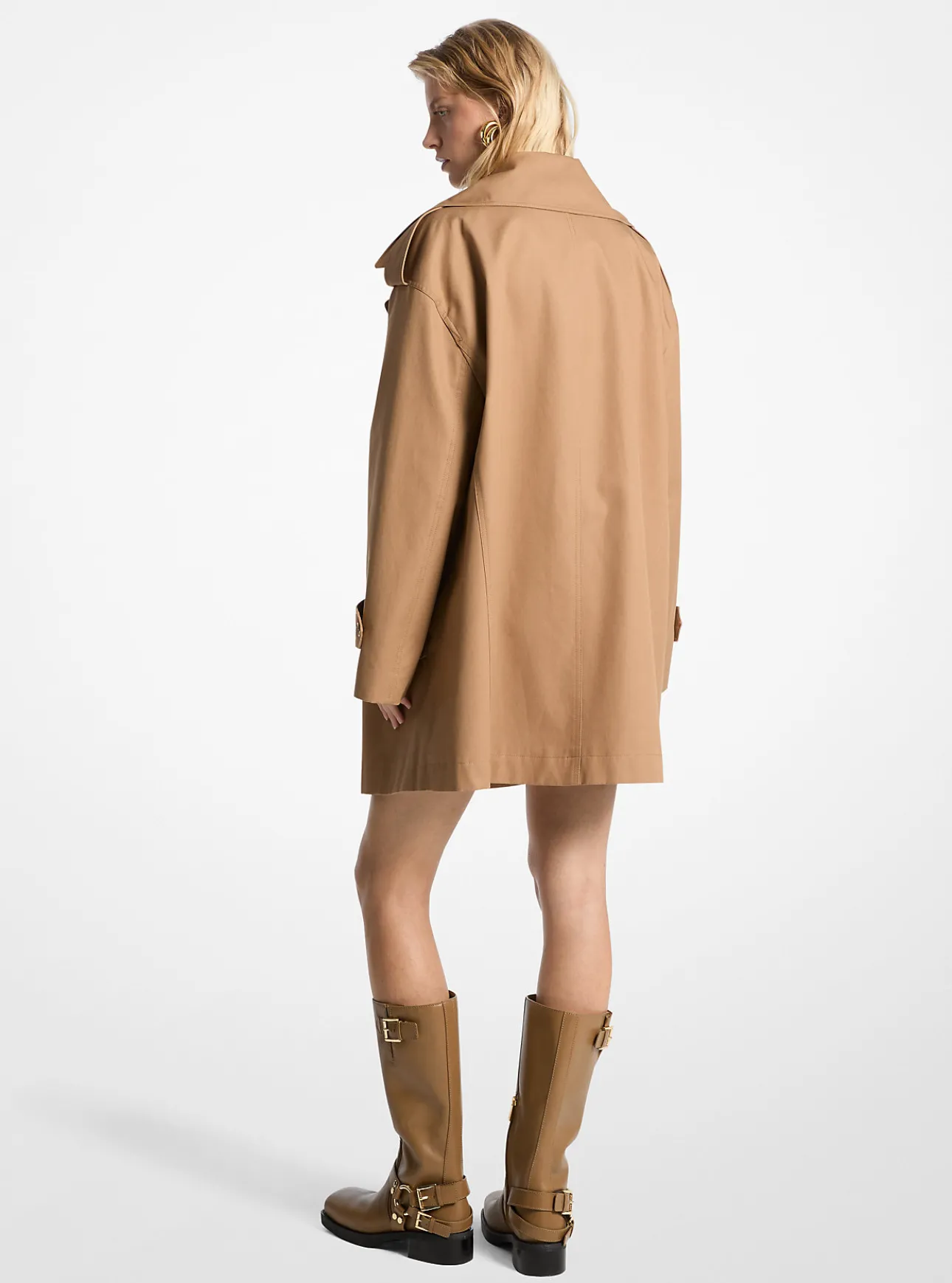 Oversized Cotton Twill Trench Coat