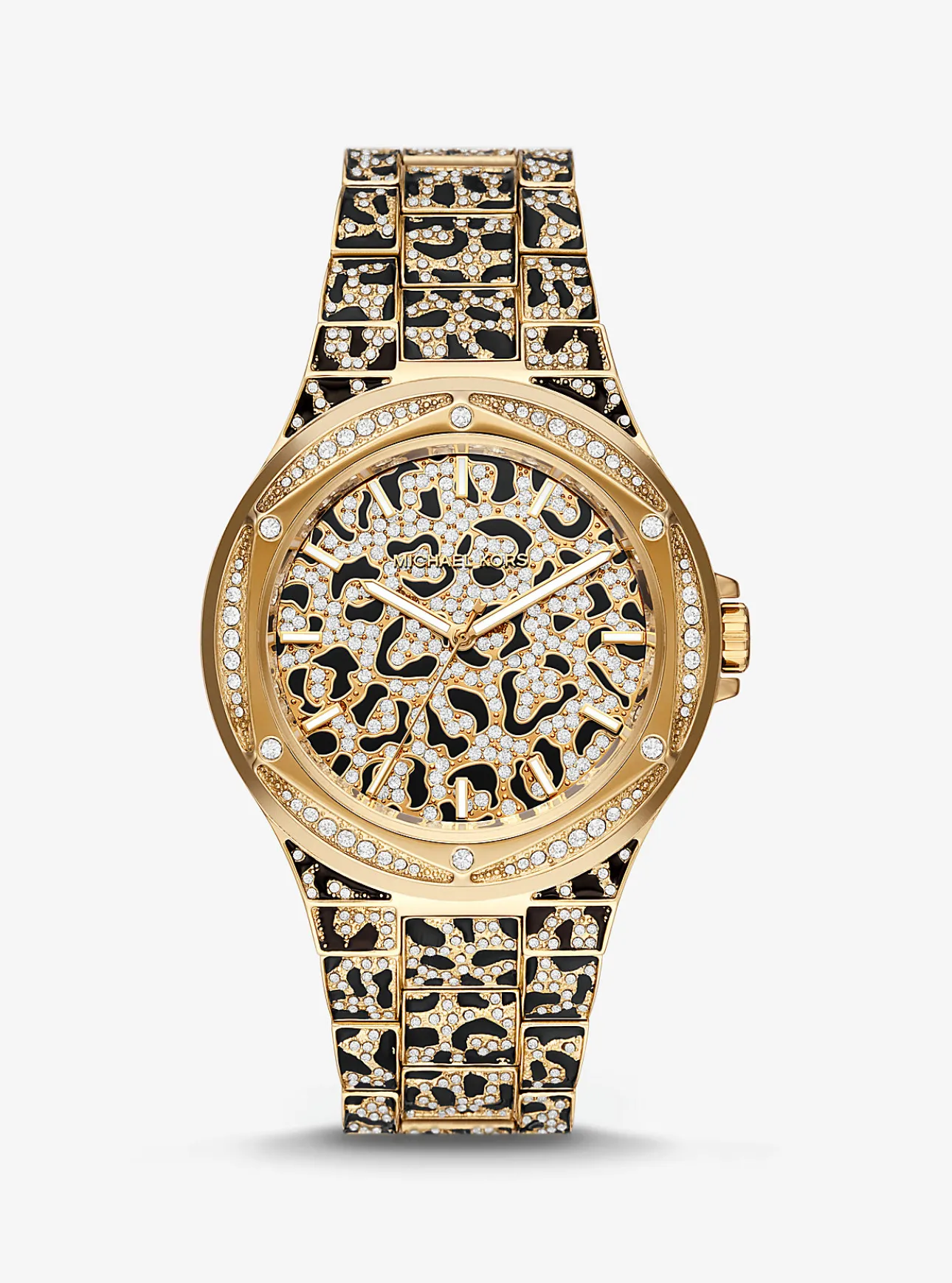 Oversized Lennox Animal Pavé Gold-Tone Watch