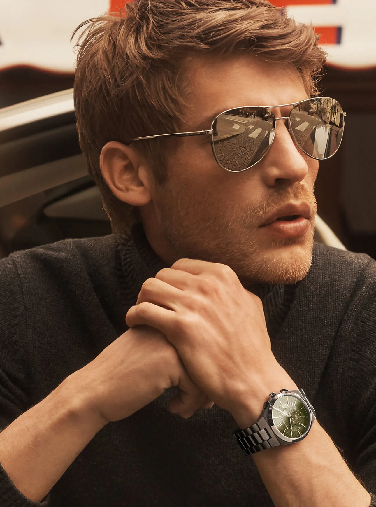 Oversized Lennox Gunmetal Watch