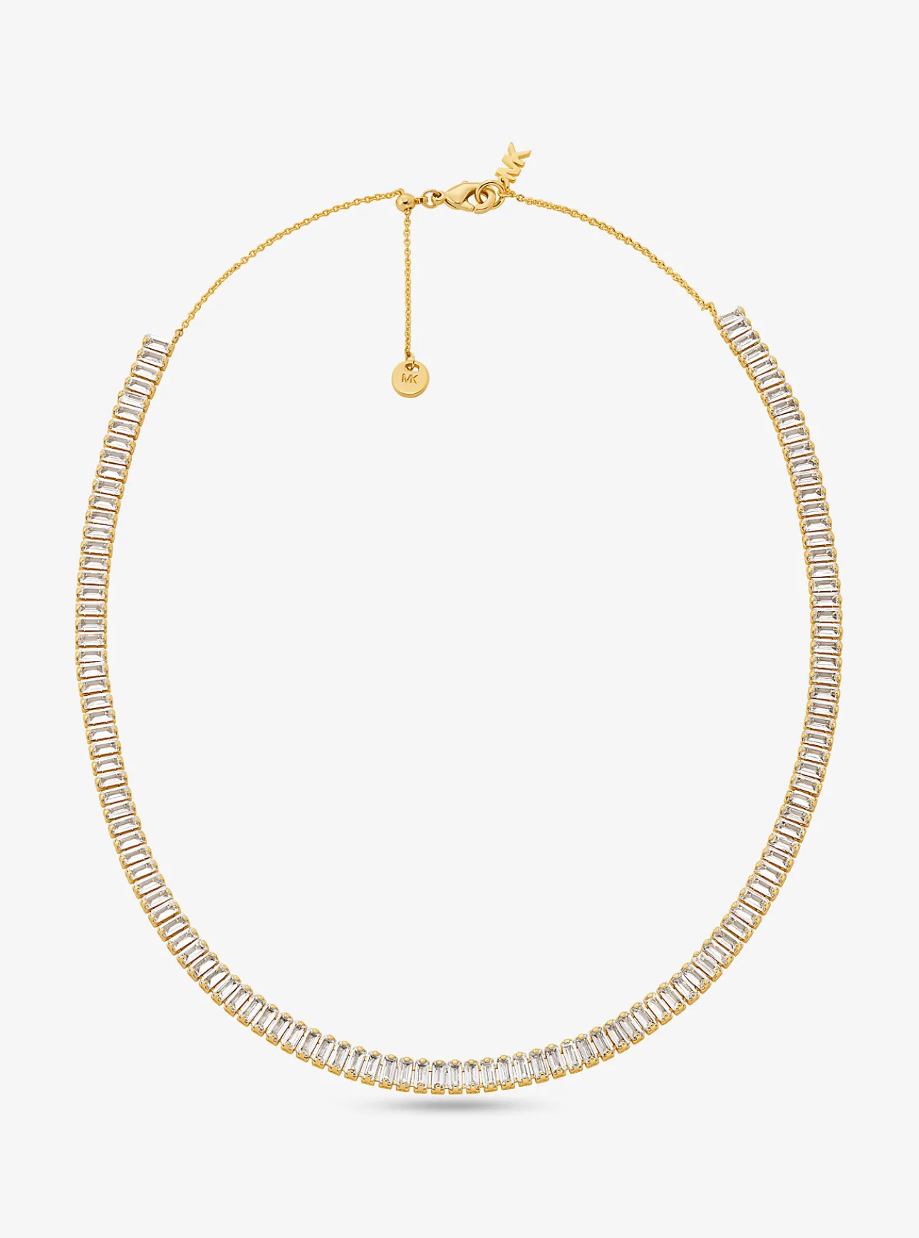 Pavé Precious Metal Plated Brass Tennis Necklace