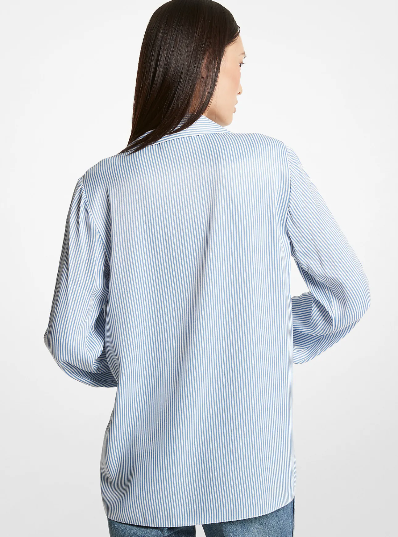 Pinstriped Satin Blouse