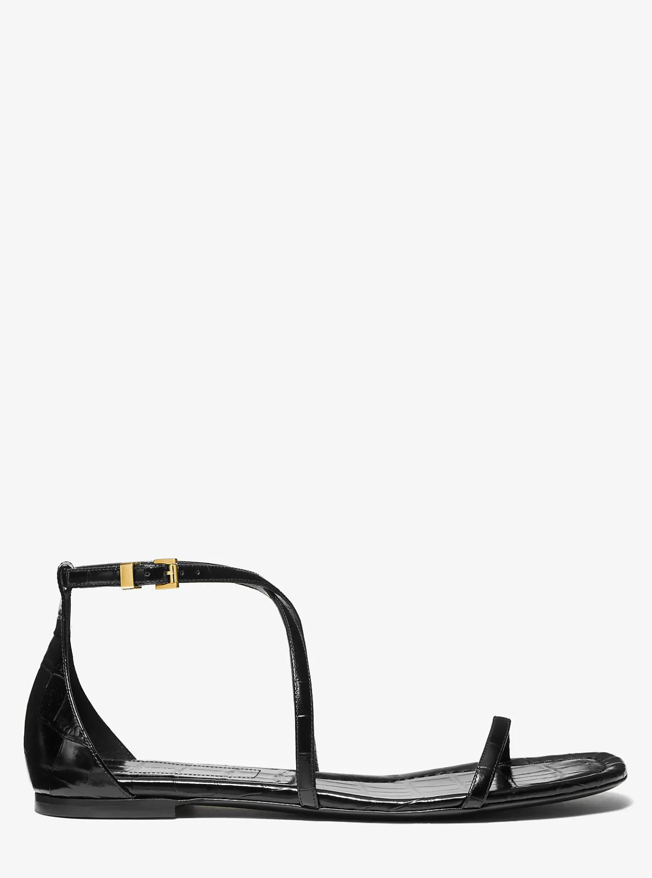 Polly Crocodile Embossed Leather Sandal