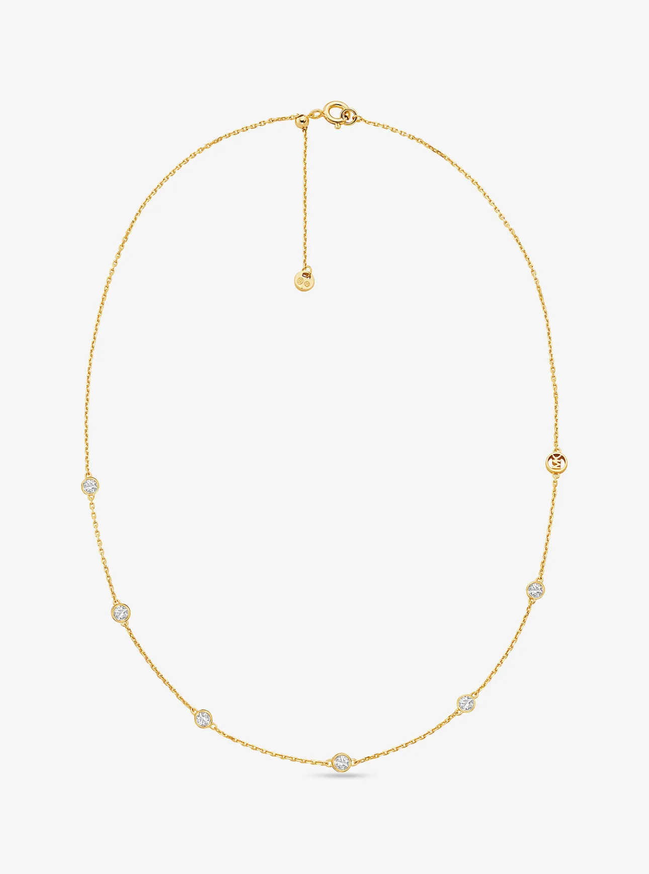 Precious Metal-Plated Sterling Silver Cubic Zirconia Necklace