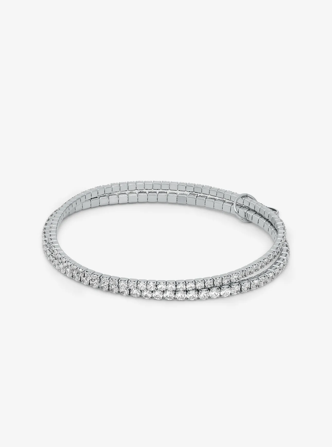 Precious Metal-Plated Brass Double Wrap Tennis Bracelet