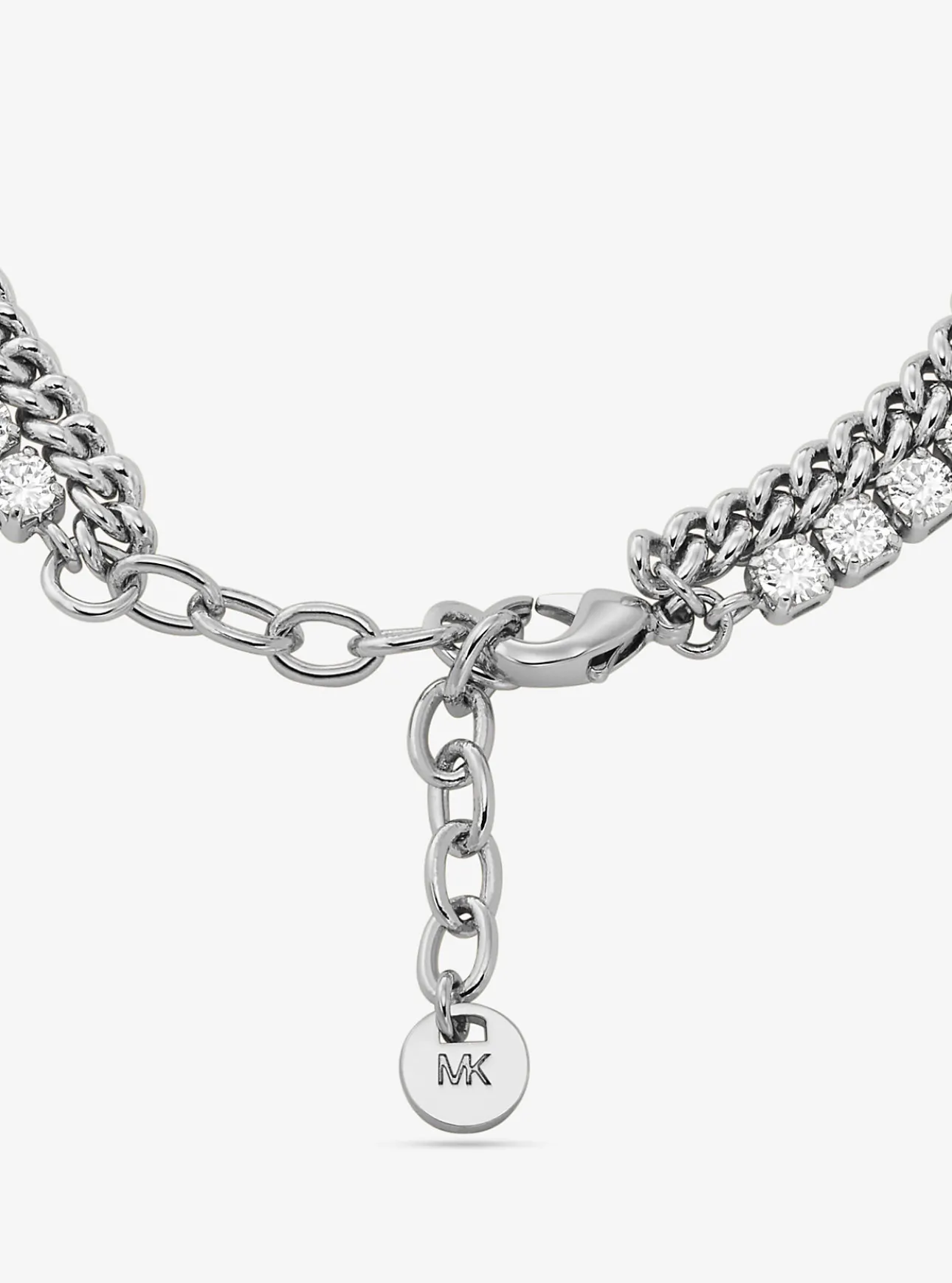 Precious Metal-Plated Brass Double Chain Tennis Bracelet