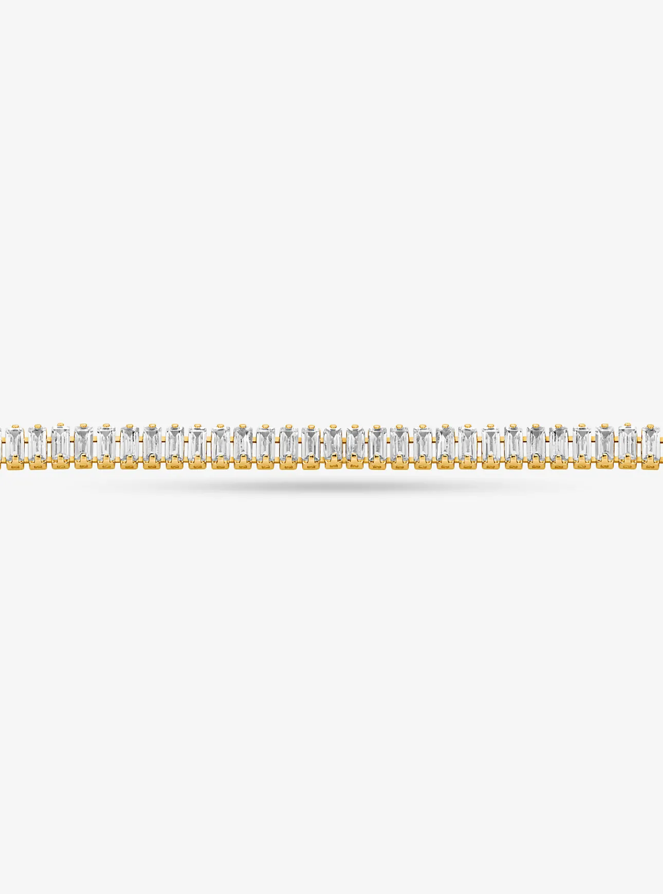 Precious Metal-Plated Brass Baguette Tennis Bracelet