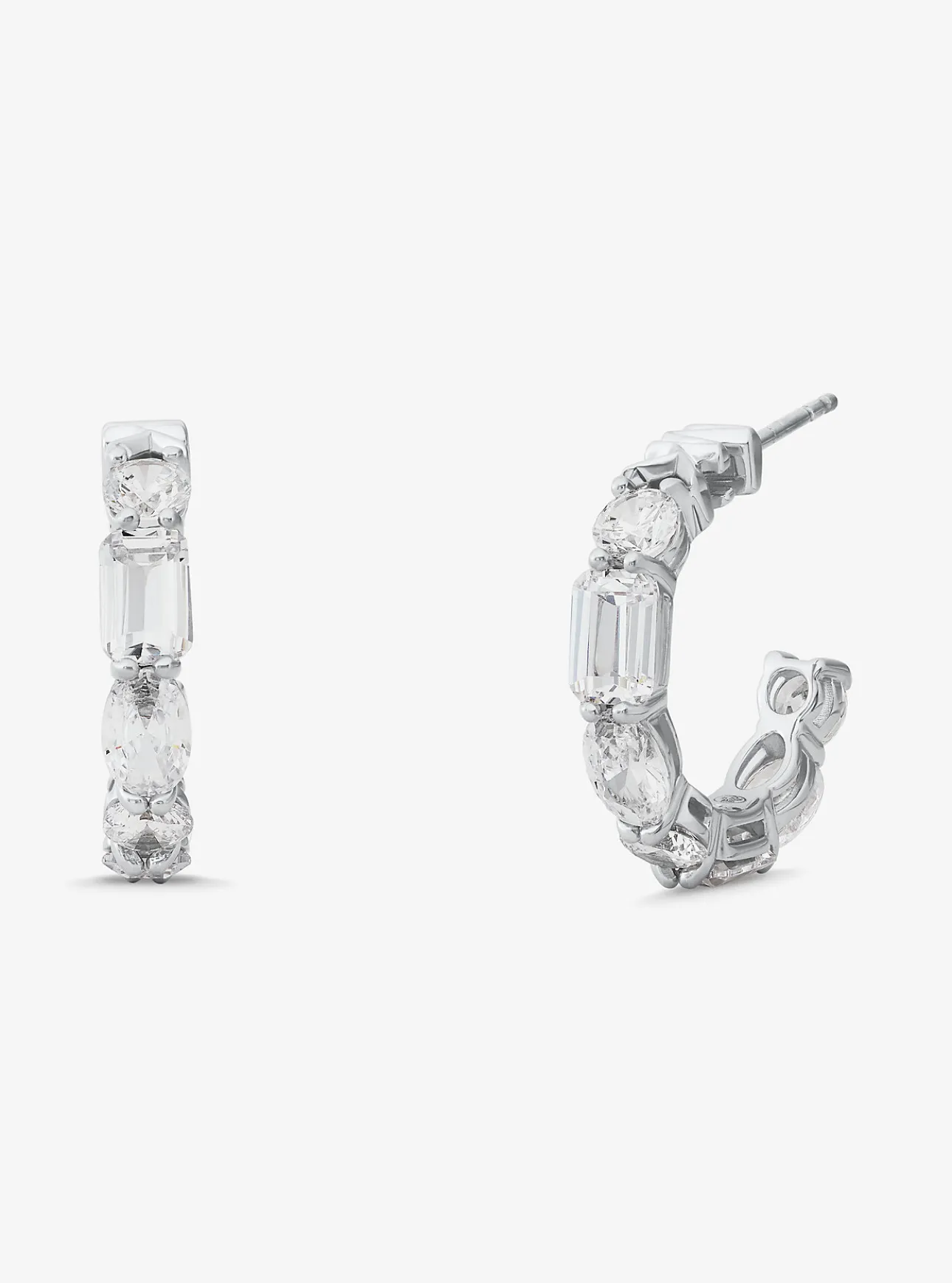 Precious Metal-Plated Sterling Silver Cubic Zirconia Earrings