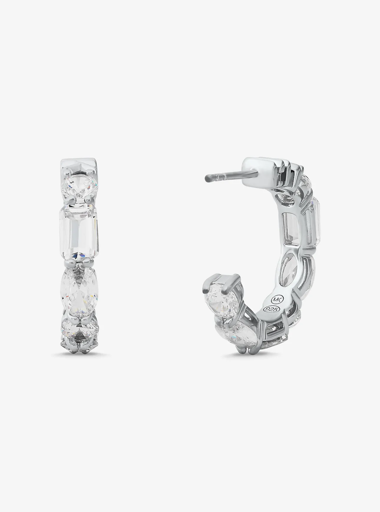 Precious Metal-Plated Sterling Silver Cubic Zirconia Earrings