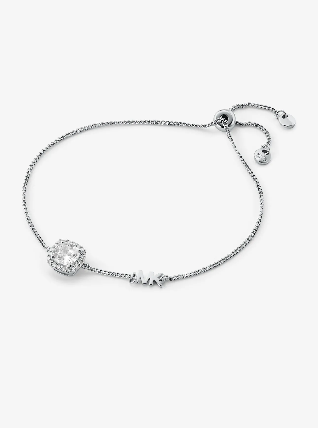 Precious Metal-Plated Sterling Silver Pavé  Slider Bracelet
