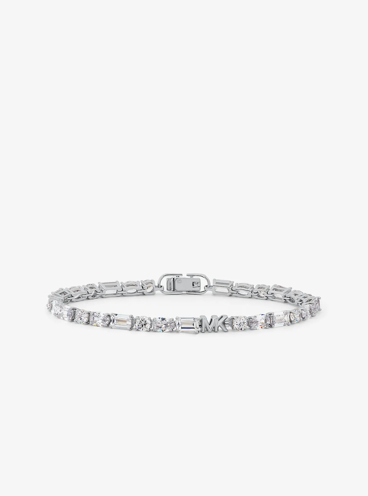 Precious Metal-Plated Sterling Silver Cubic Zirconia Tennis Bracelet