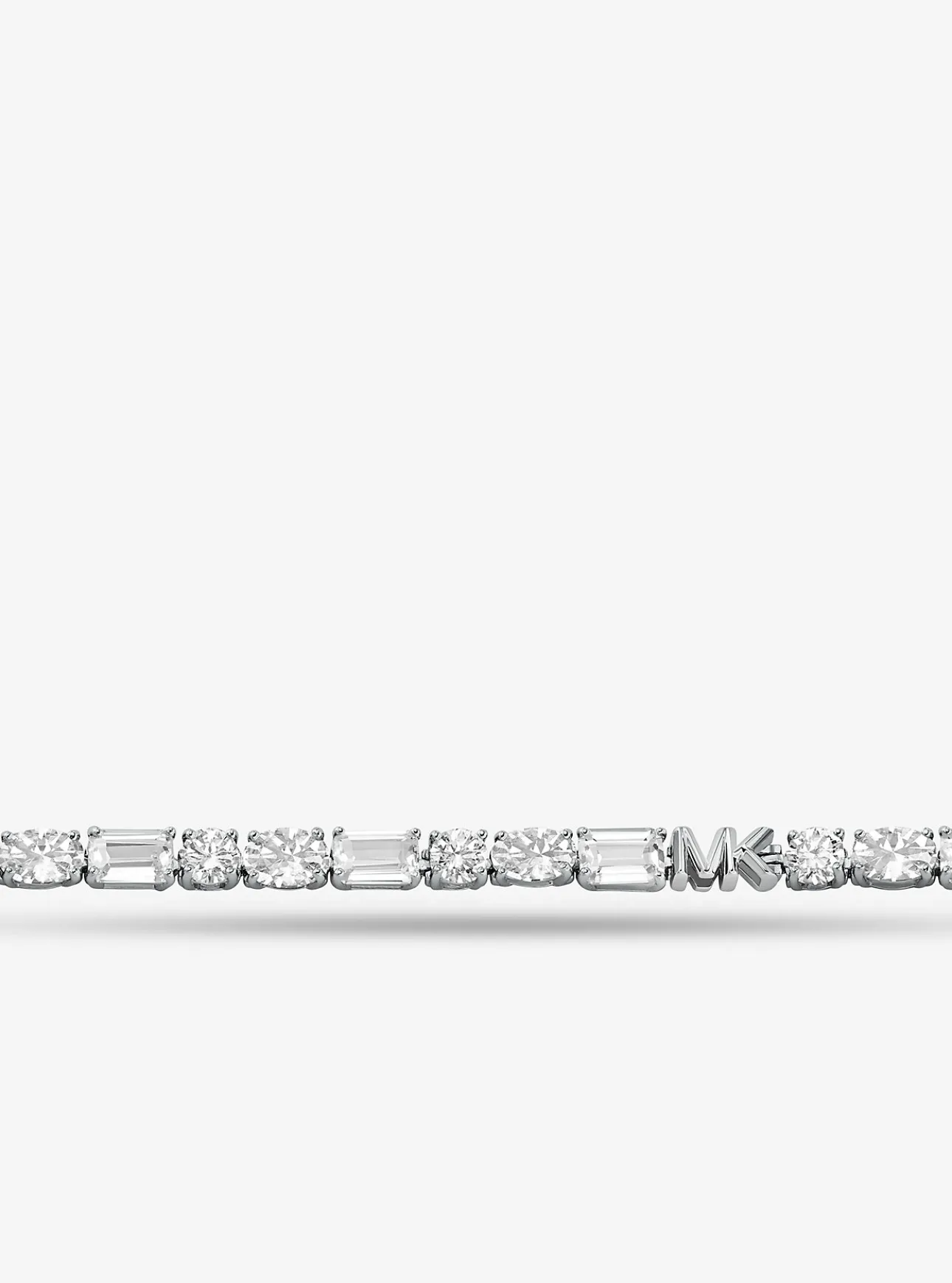 Precious Metal-Plated Sterling Silver Cubic Zirconia Tennis Bracelet