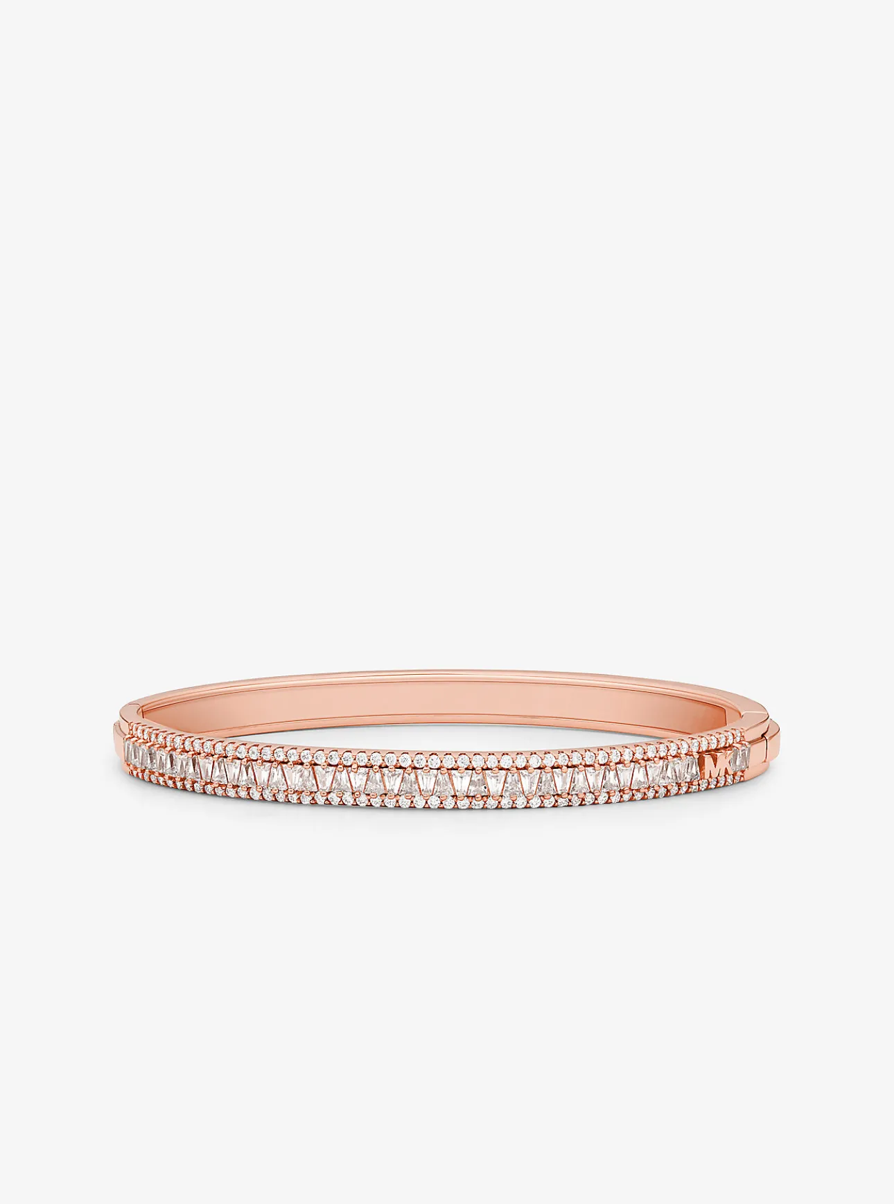 Precious Metal-Plated Sterling Silver Pavé Bangle