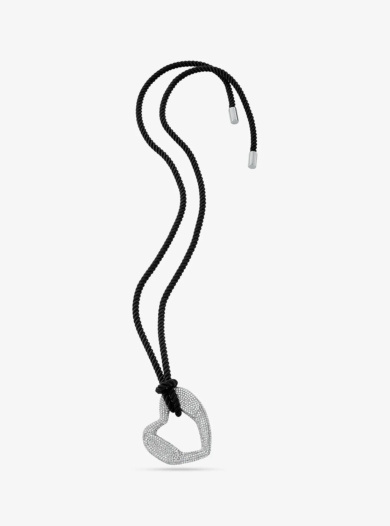 Precious Metal-Plated Brass Pavé Heart Necklace