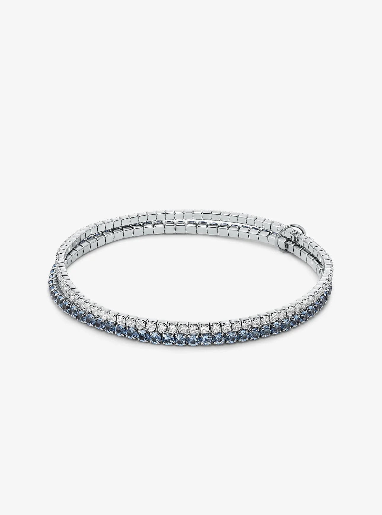 Precious Metal-Plated Brass Double Wrap Tennis Bracelet