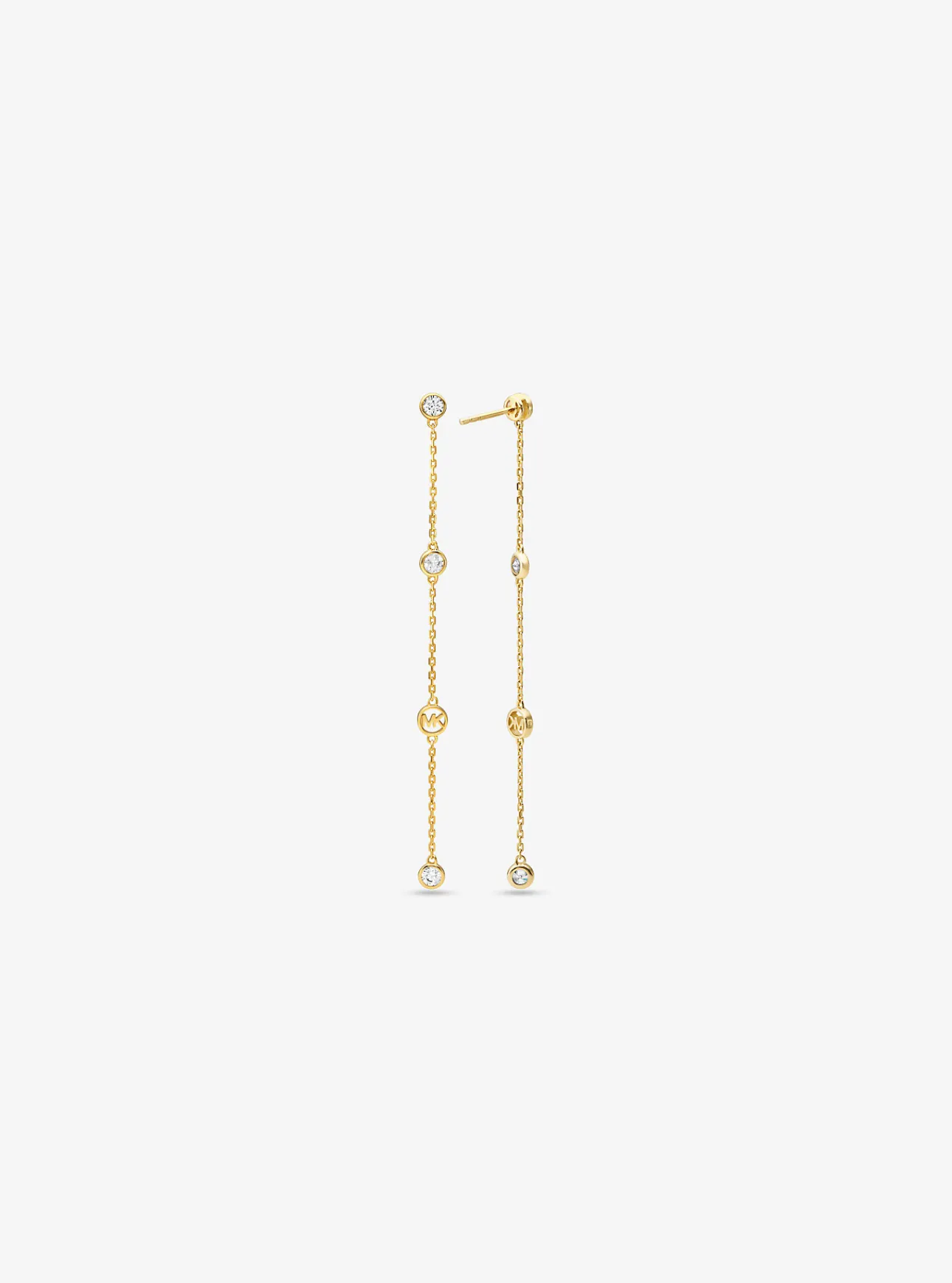 Precious Metal-Plated Sterling Silver Cubic Zirconia Drop Earrings