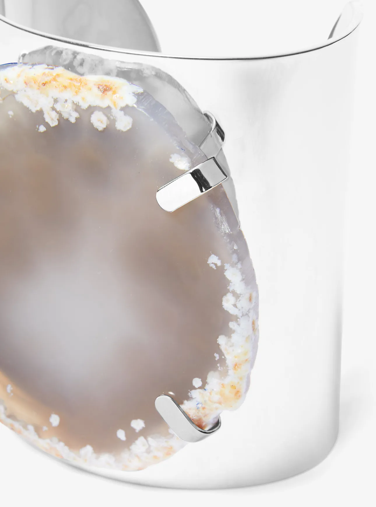 Precious Metal-Plated Brass and Agate Cuff