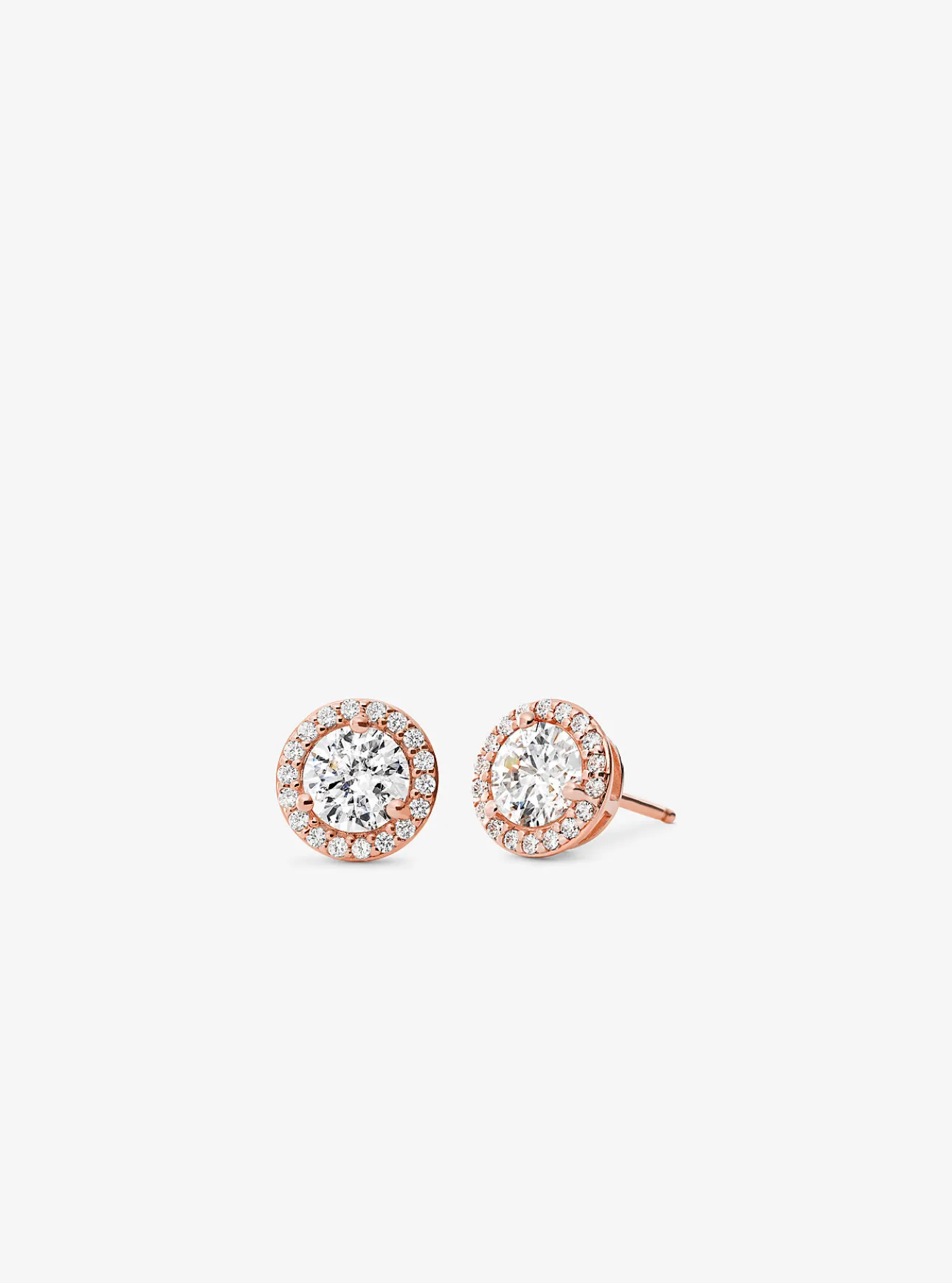 Precious Metal-Plated Sterling Silver Pavé Stud Earrings