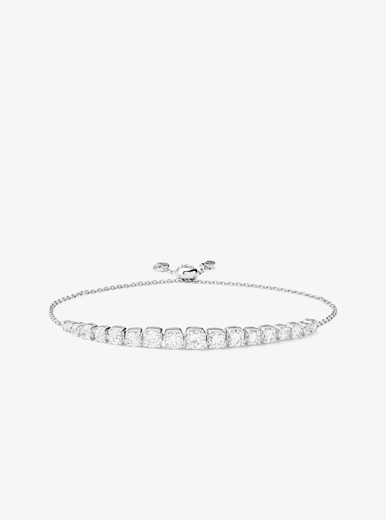 Precious Metal-Plated Sterling Silver Cubic Zirconia Slider Bracelet