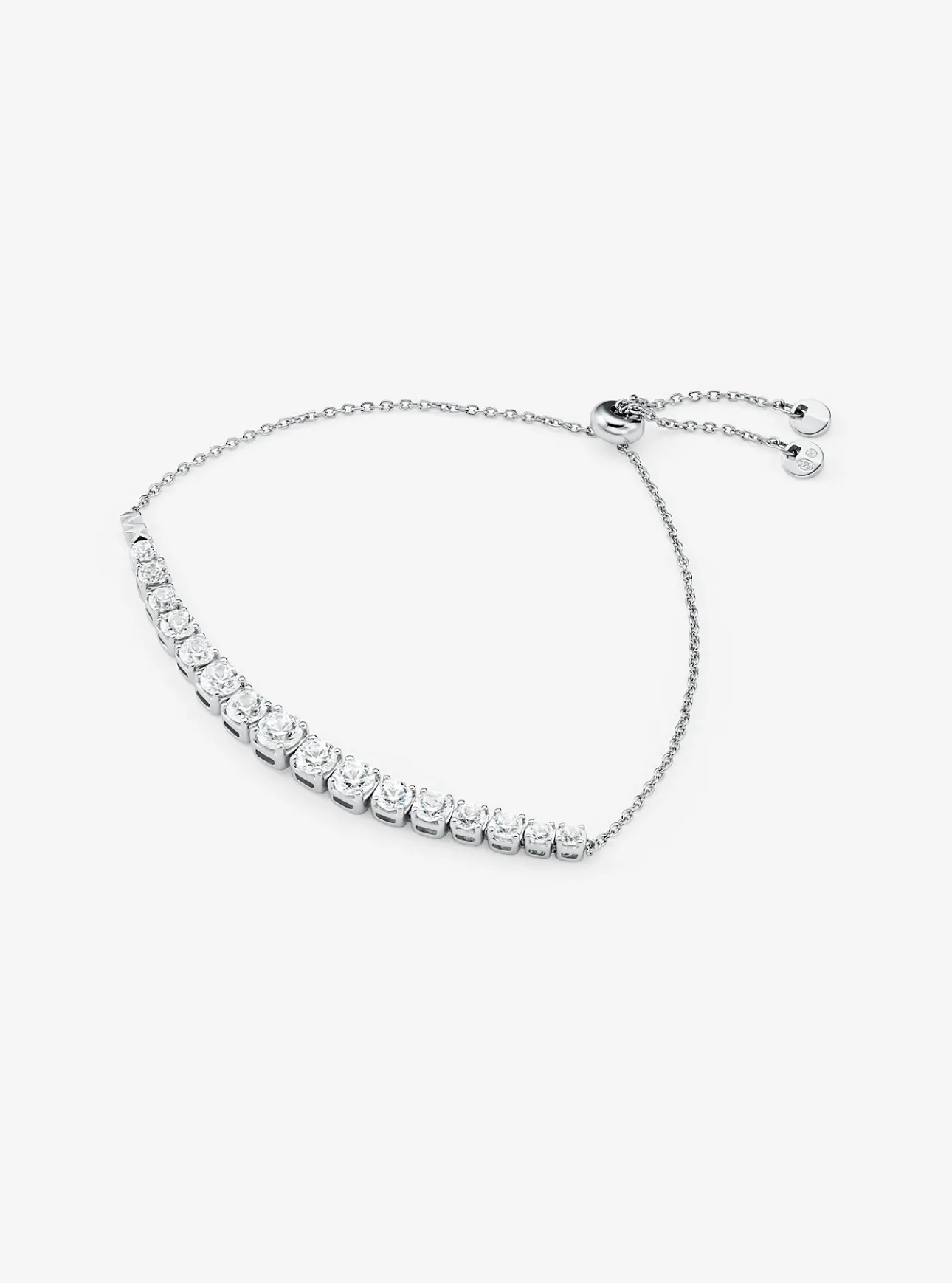 Precious Metal-Plated Sterling Silver Cubic Zirconia Slider Bracelet
