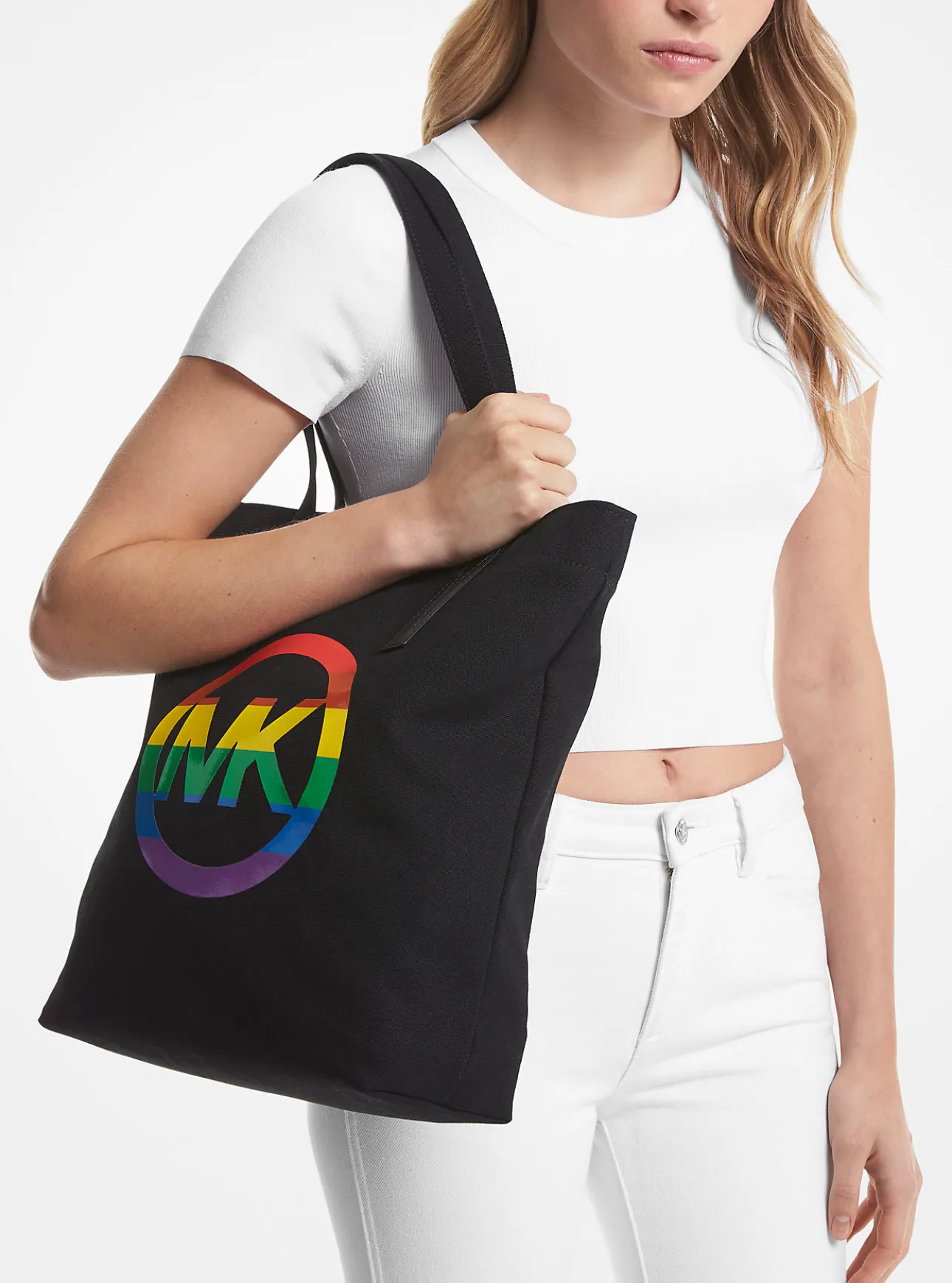 PRIDE Rainbow Logo Cotton Tote Bag