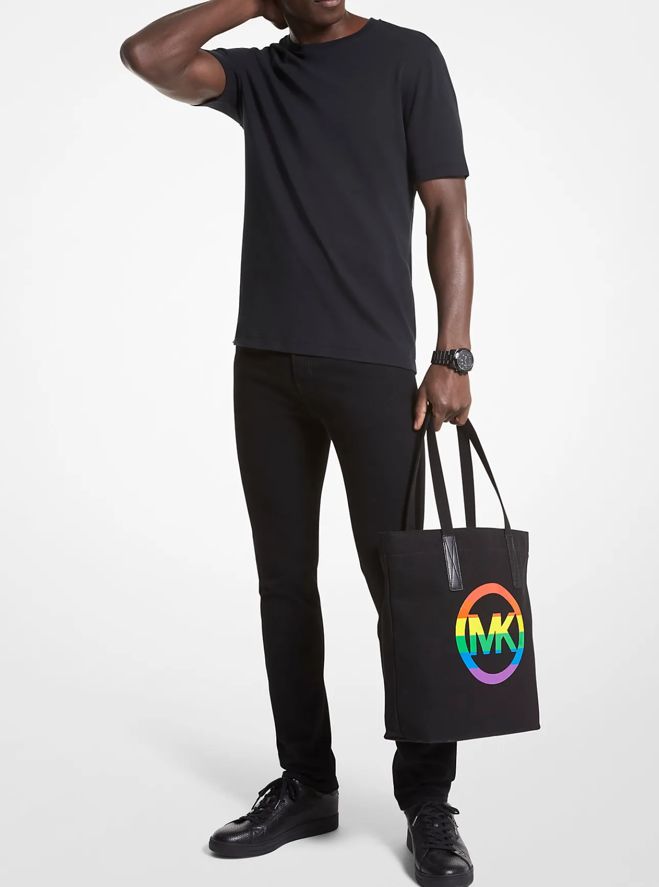 PRIDE Rainbow Logo Cotton Tote Bag