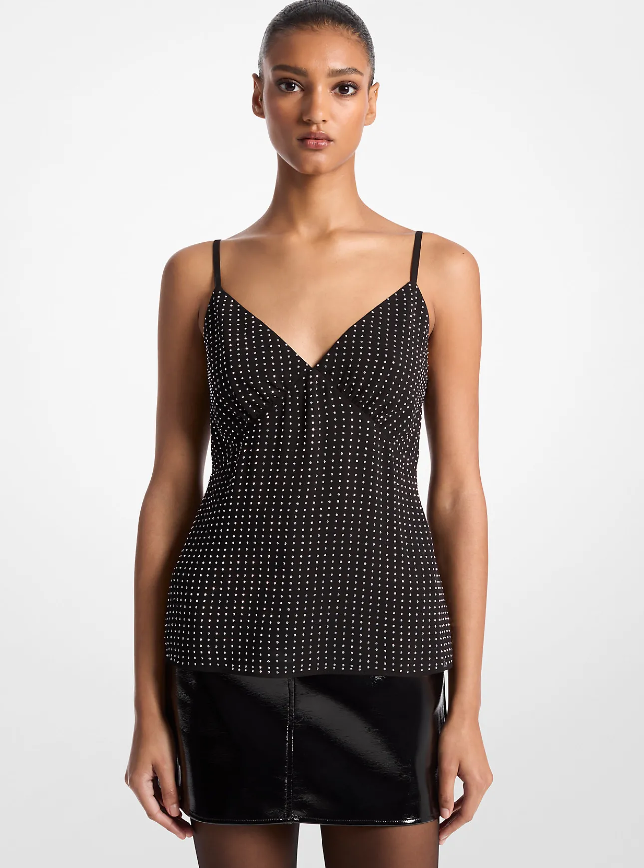 Rhinestone Georgette Camisole Tank Top