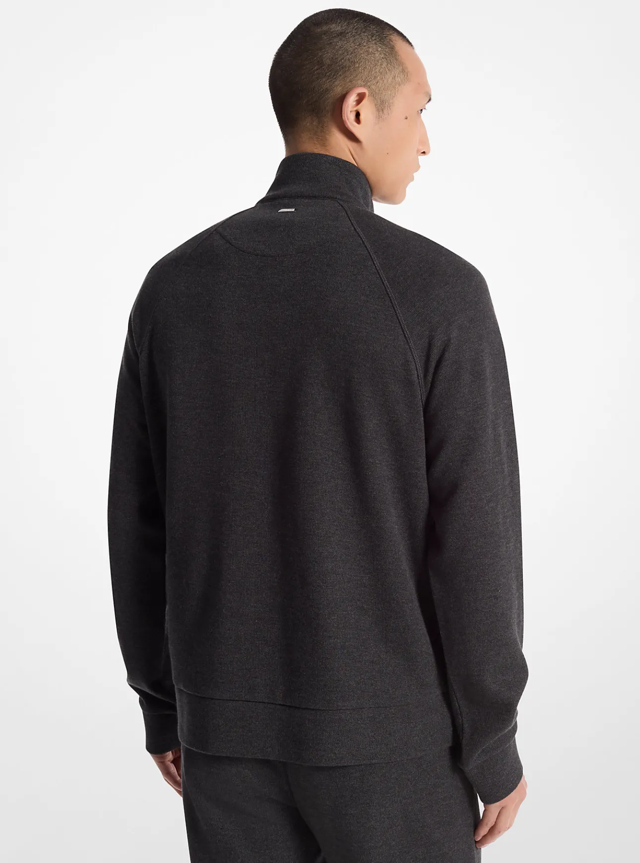 Ribbed Cotton Blend Knit Jacket