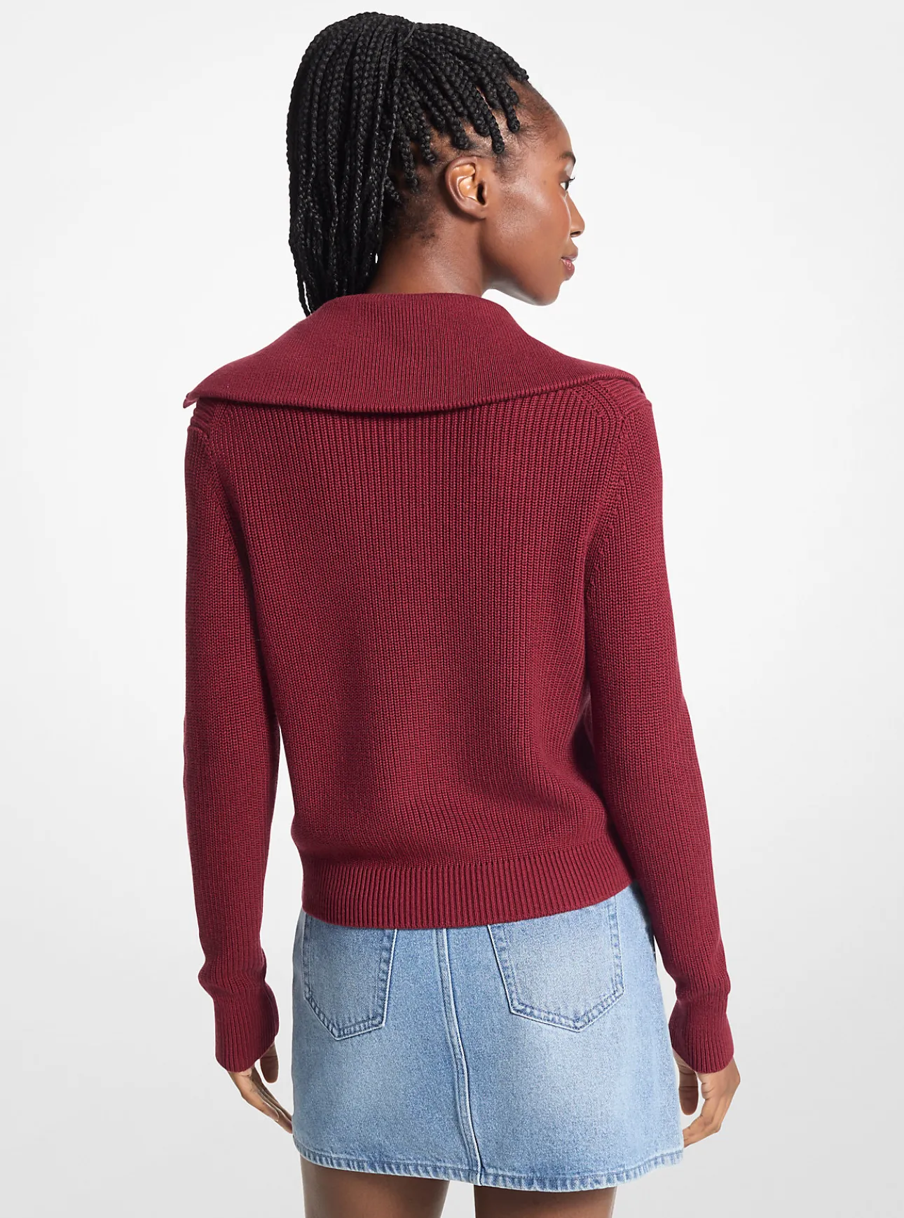 Ribbed Cotton-Blend Sweater