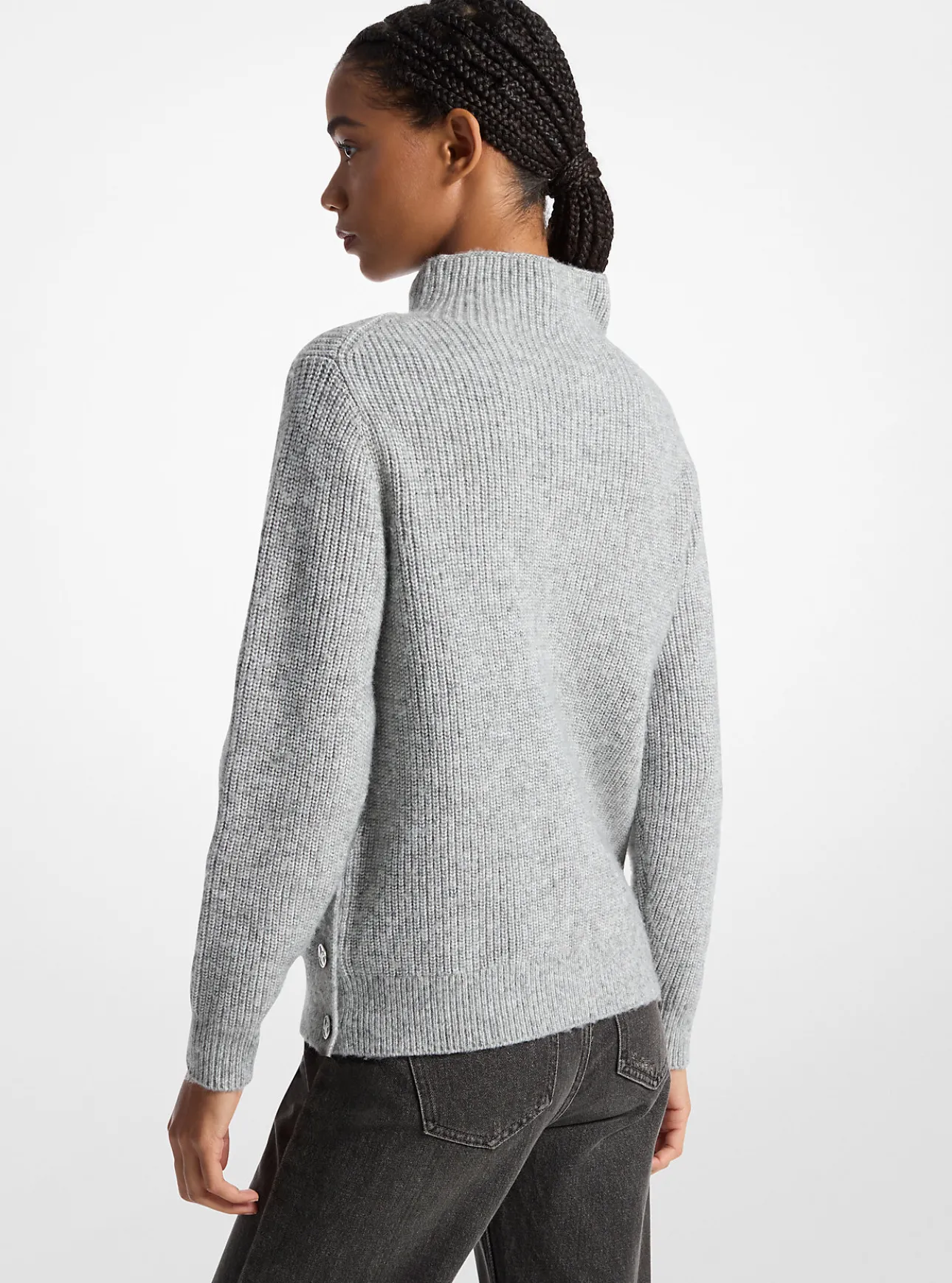 Ribbed Funnel Neck Sweater