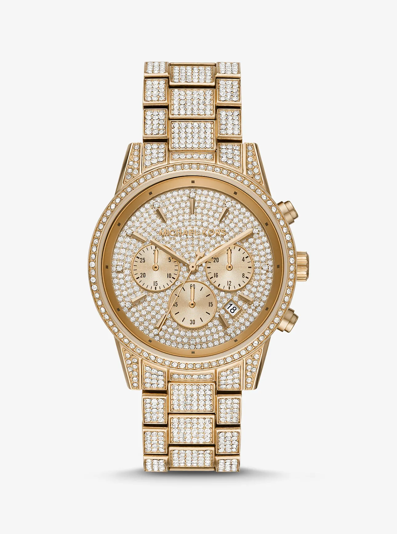 Ritz Pavé Gold-Tone Watch