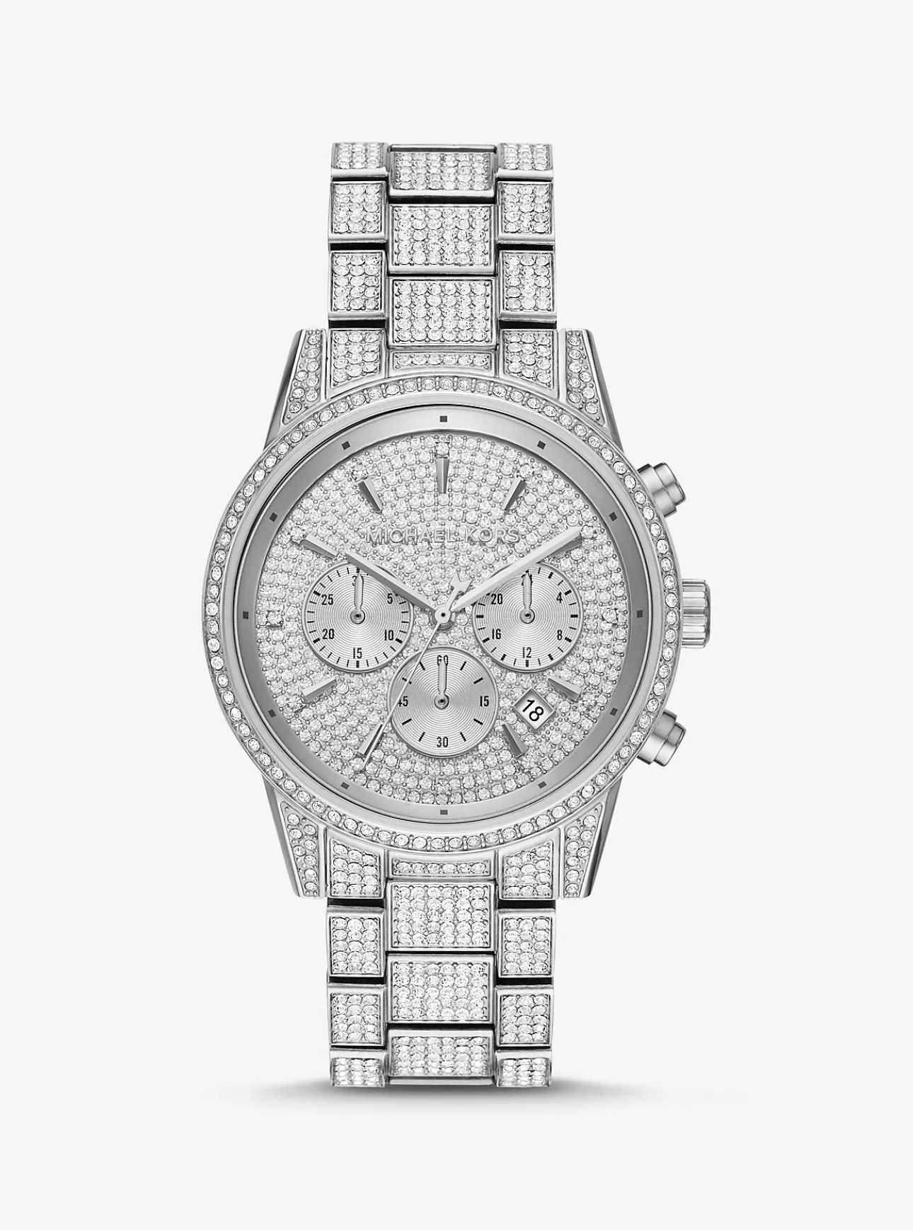 Ritz Pavé Silver-Tone Watch
