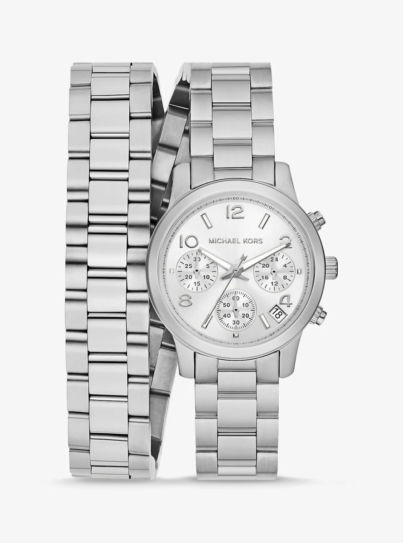 Runway Silver-Tone Wrap Watch