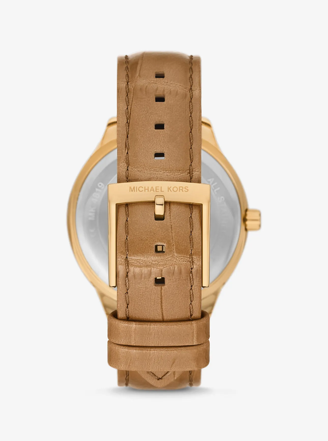Sage Pavé Gold-Tone and Crocodile Embossed Leather Watch