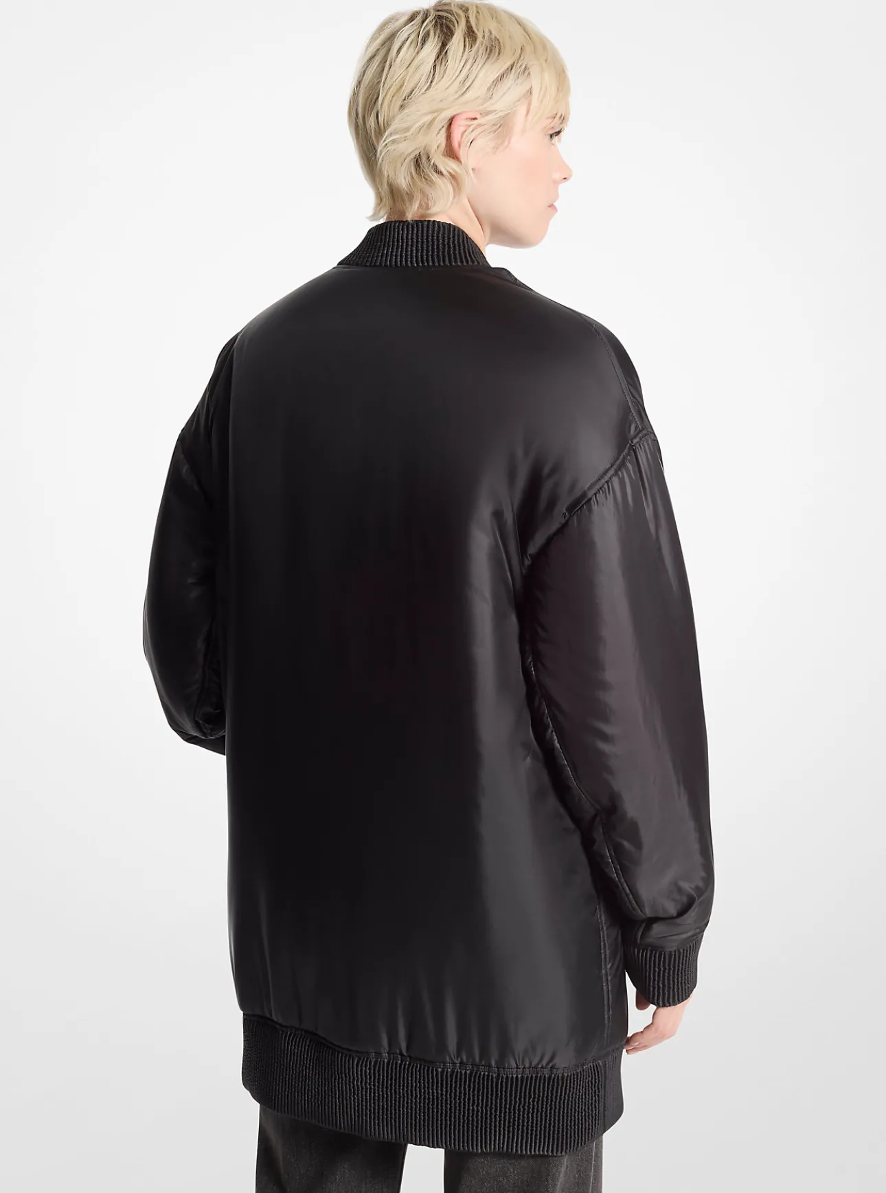 Satin Ciré Bomber Jacket