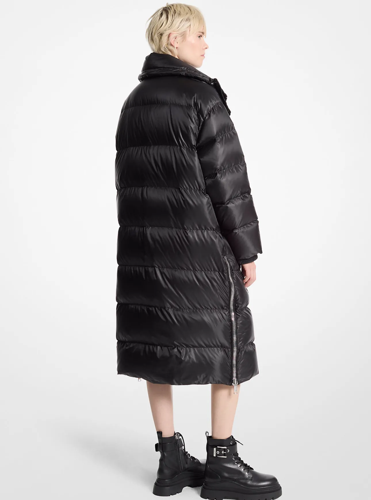 Satin Ciré Puffer Coat