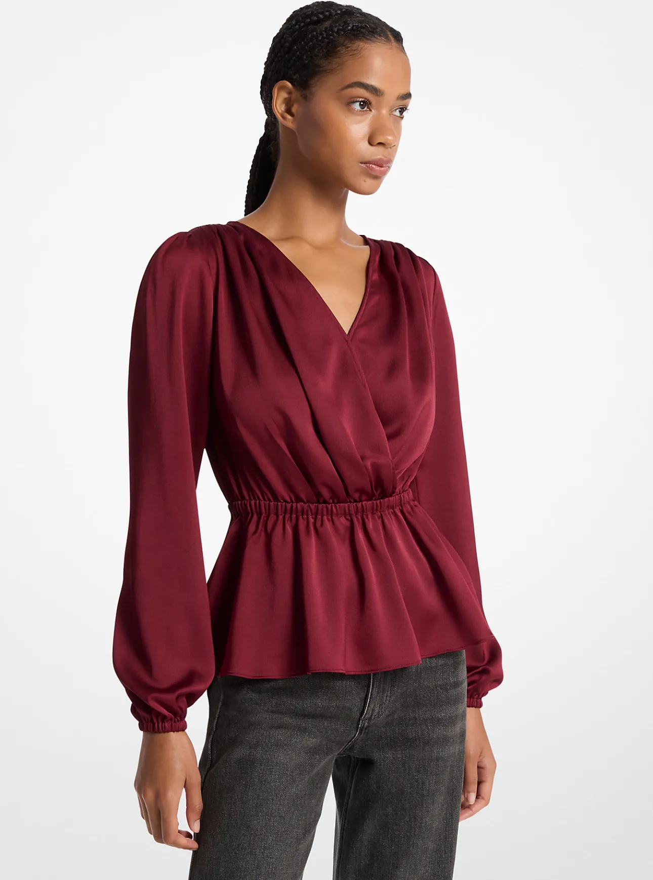 Satin Long-Sleeve Top