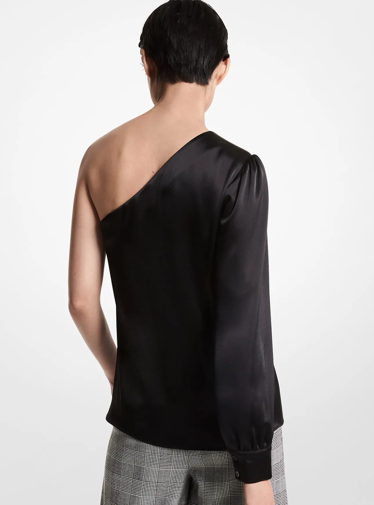 Satin One-Shoulder Top