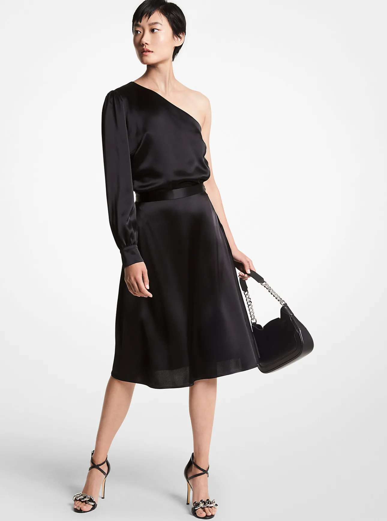 Satin One-Shoulder Top