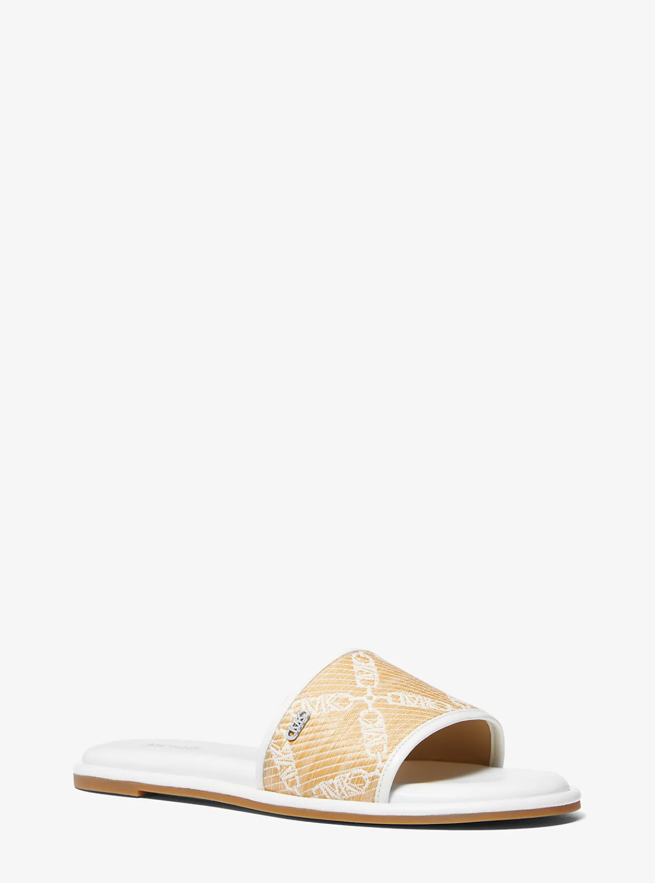 Saylor Empire Logo Jacquard Straw Slide Sandal