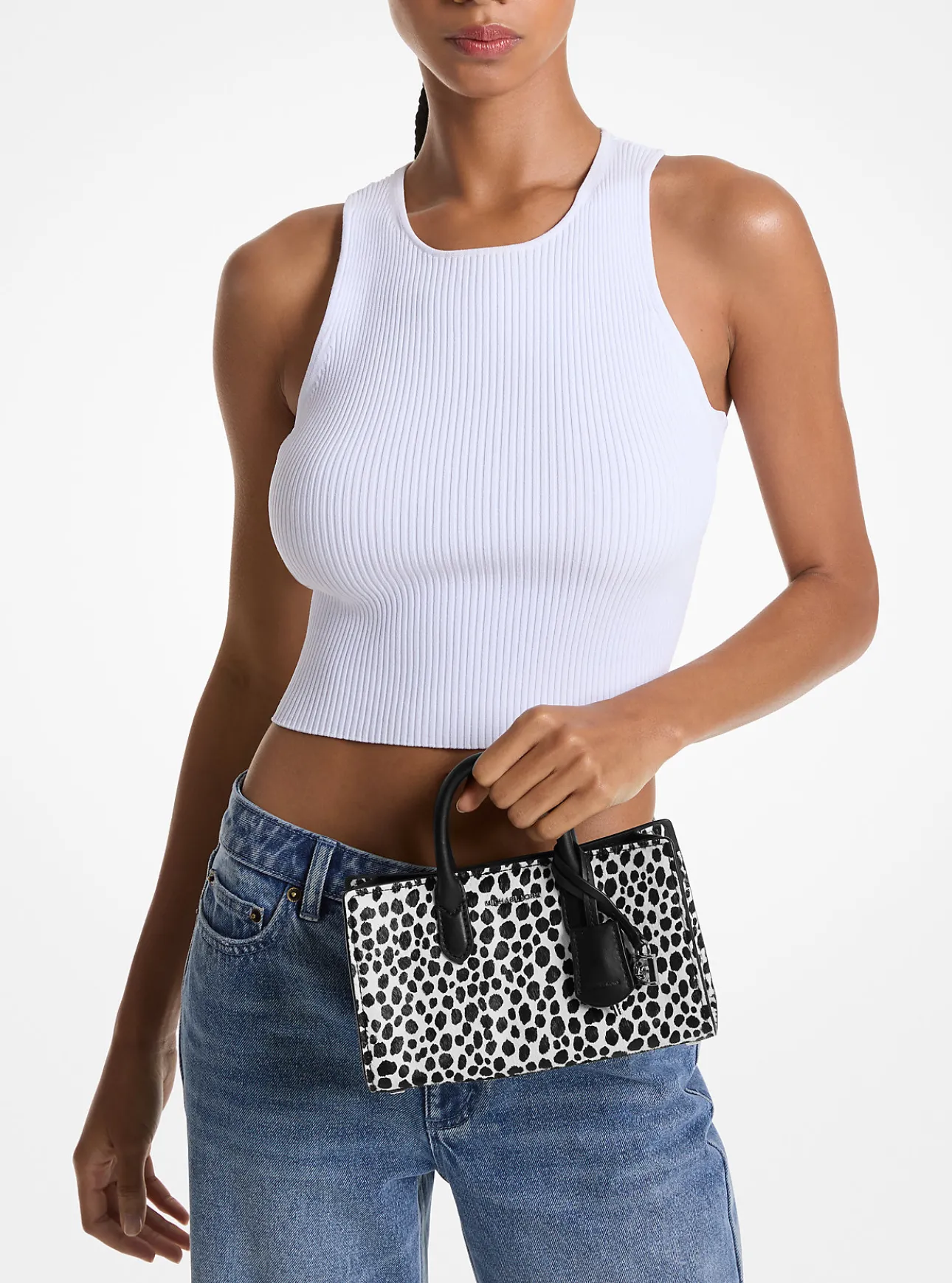 Scarlett Extra-Small Cheetah Print Calf Hair Crossbody Bag