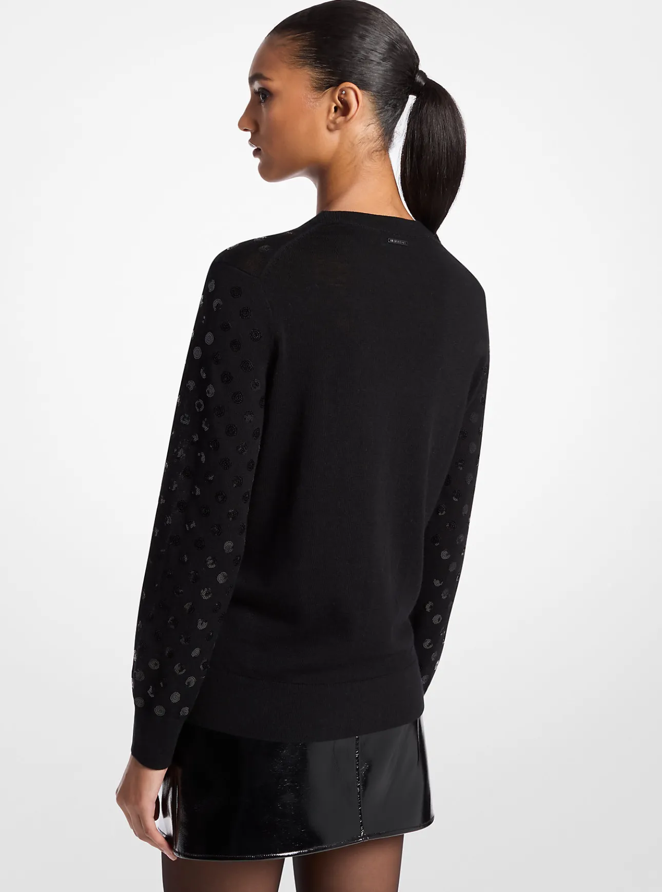Sequined Dot Wool Sweater