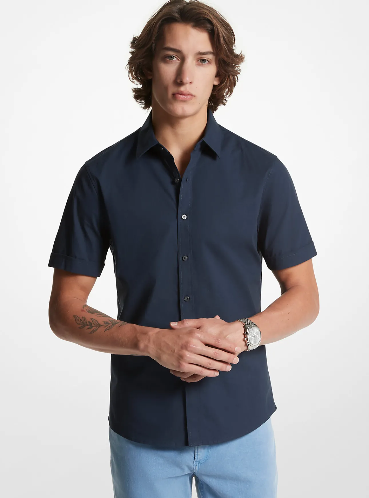 Slim-Fit Stretch Cotton Shirt