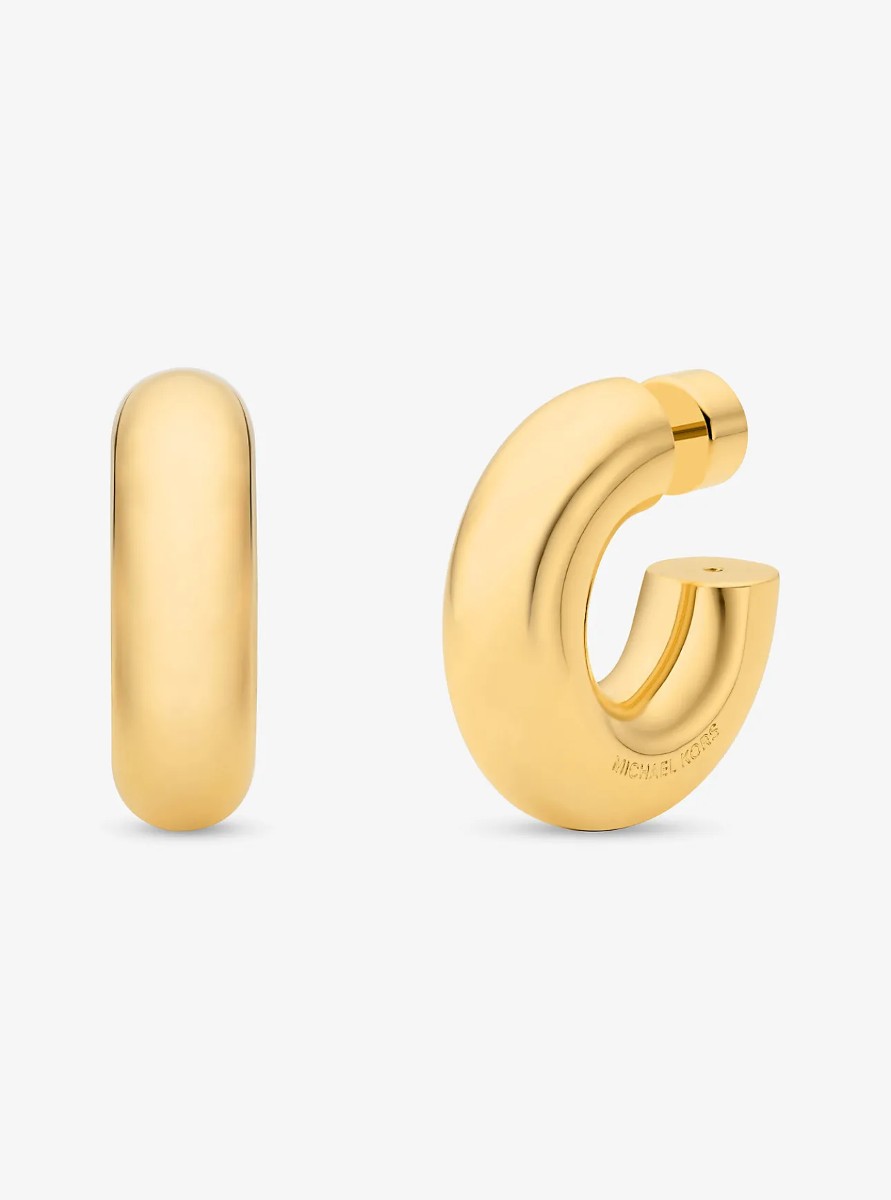 Small Precious Metal-Plated Brass Hoop Earrings