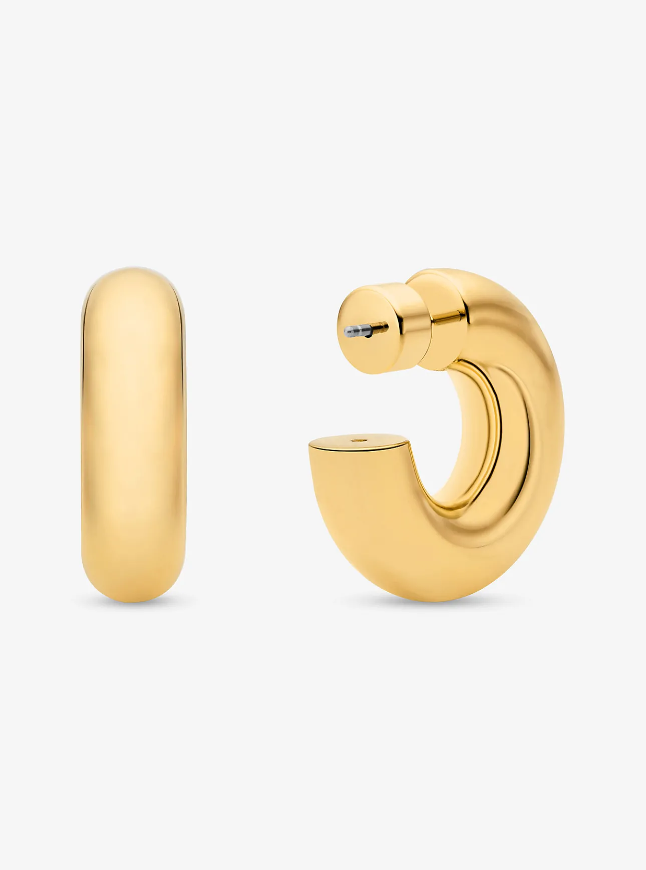 Small Precious Metal-Plated Brass Hoop Earrings