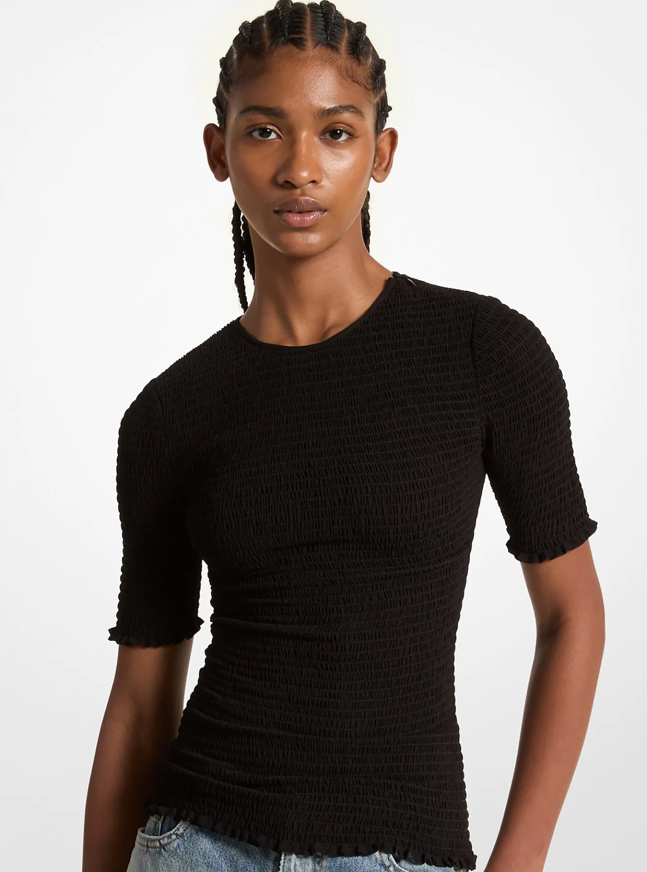 Smocked Georgette Shirt