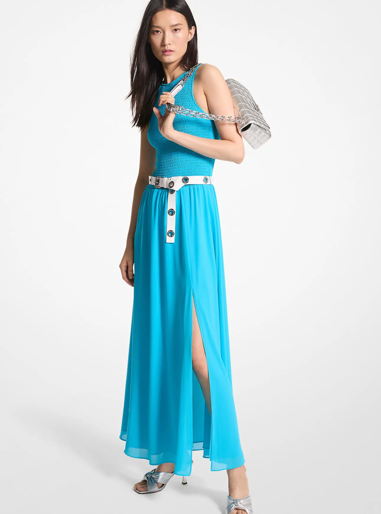 Smocked Georgette Maxi Dress