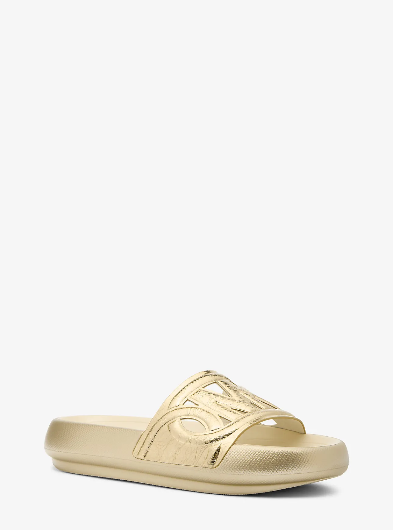 Splash Metallic Leather Slide Sandal