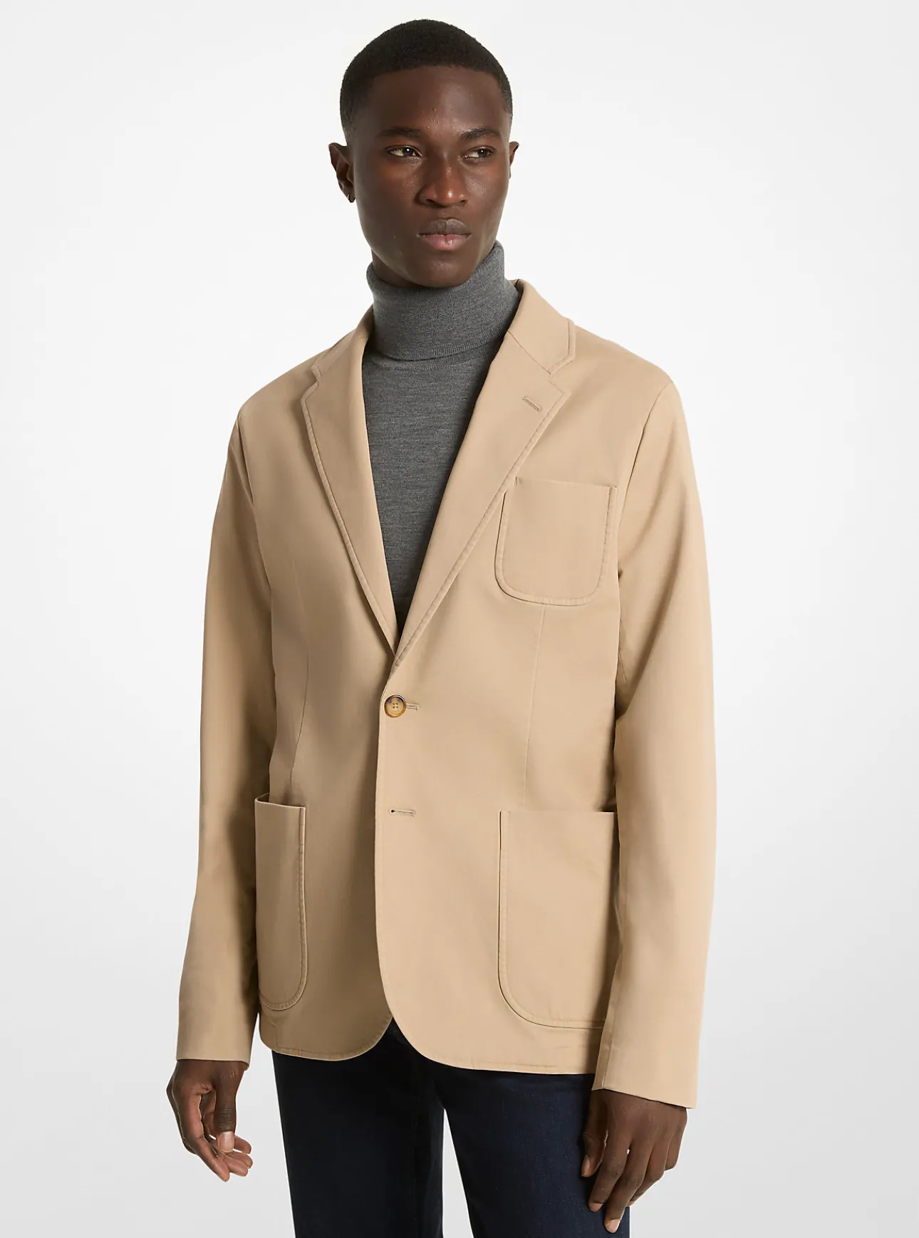 Stretch Cotton Twill Blazer